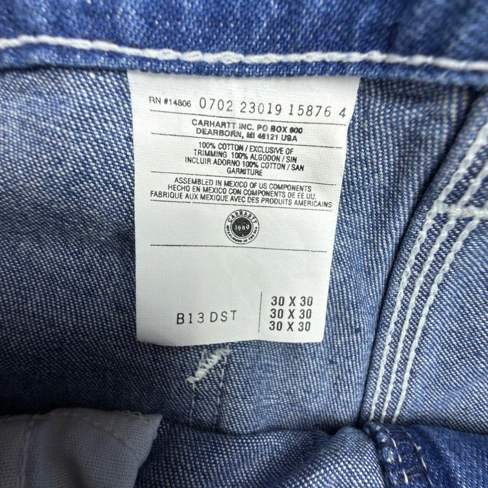 Carhartt Loose Original Fit Dungaree Jeans Blue Mens 30x30 B13 DST NWT NOS